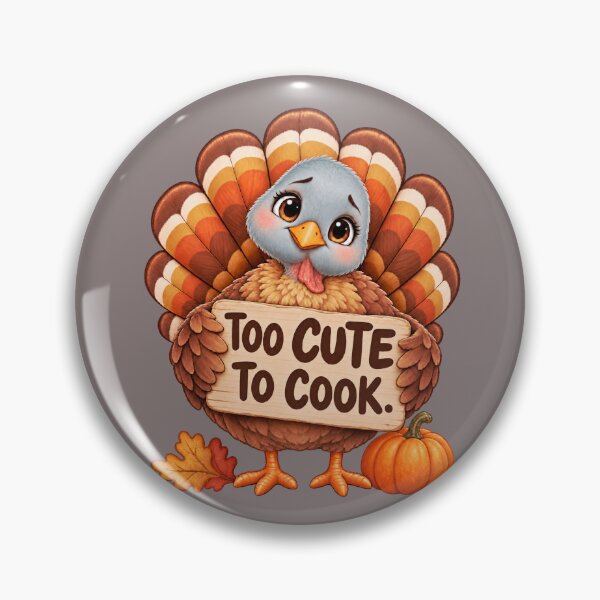 Item preview, Funny Thanksgiving Turkey: Too Cute to Cook designed and sold by PanaddaArtStudio.