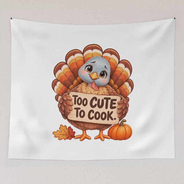 Item preview, Funny Thanksgiving Turkey: Too Cute to Cook designed and sold by PanaddaArtStudio.
