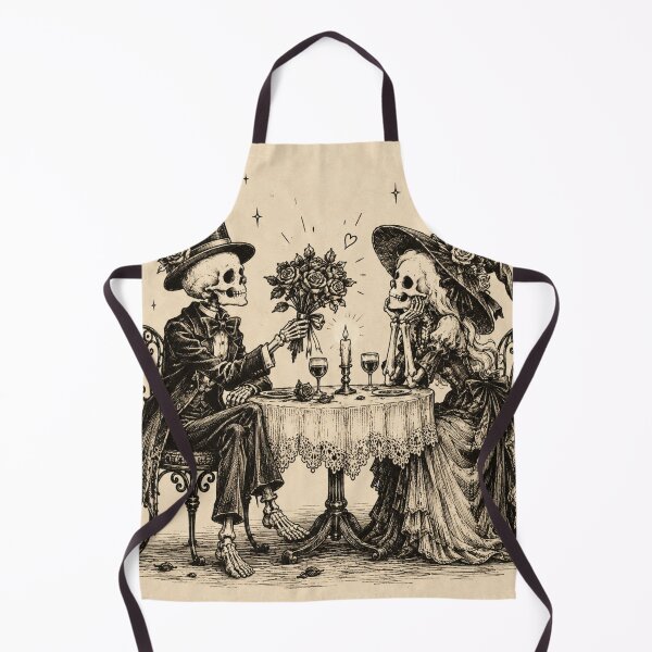 Item preview, Skeleton Couple Romantic Dinner – Vintage Gothic Halloween designed and sold by Blink Art Studio.