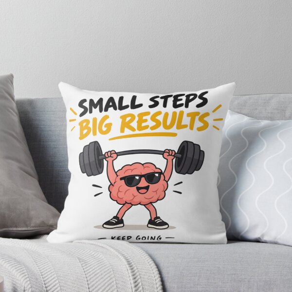 Item preview, Small Steps Big Results – Funny Gym Motivation Brain Lifting Weights designed and sold by ayoolite.