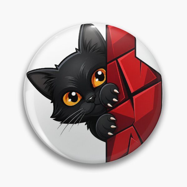 Item preview, Black Kitten Peeking Around Red Wall Corner designed and sold by aliyehc.