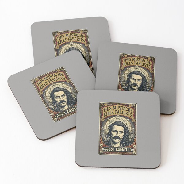 Item preview, Mustache Kills Fascists Eugene Hutz Portrait-38 designed and sold by olivershost.