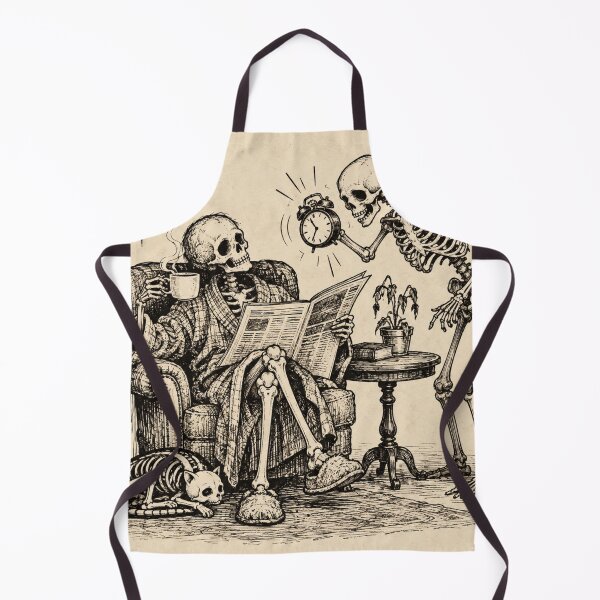 Item preview, Dead Tired Skeletons – Vintage Morning Coffee Humor designed and sold by Blink Art Studio.