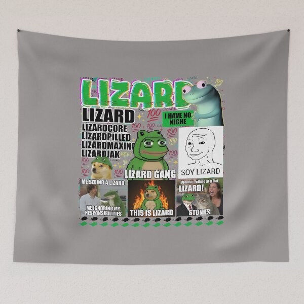 Item preview, Lizard Meme Waving Character Text Design-19 designed and sold by jewelsleighte.