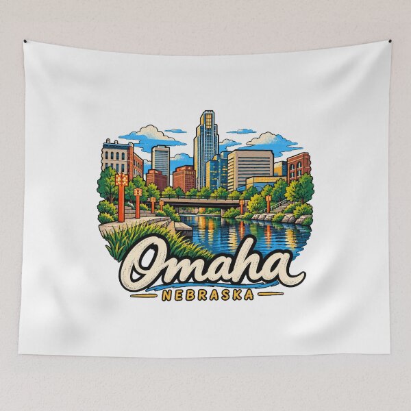 Item preview, Hand Drawn Omaha Nebraska Travel Souvenir Landmark Gift designed and sold by MichaeIRellov.