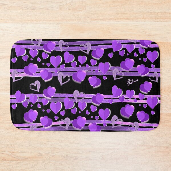 Item preview, Heart Felt in Purple on Black designed and sold by Fluid Artzworx.