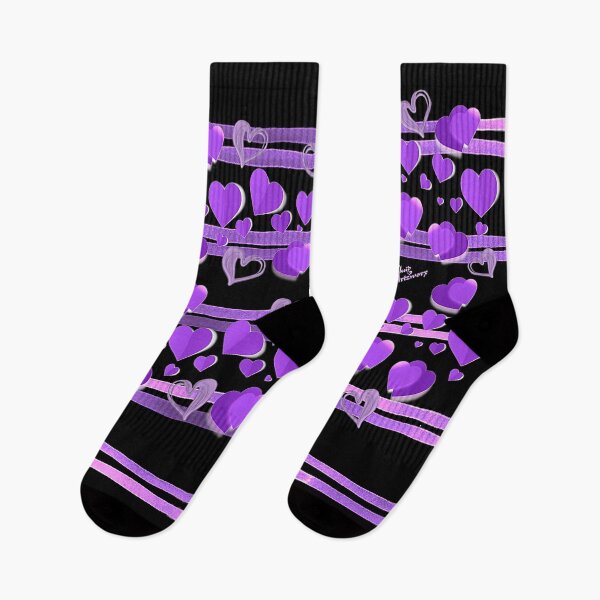 Item preview, Heart Felt in Purple on Black designed and sold by Fluid Artzworx.