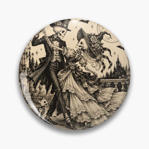Item preview, Dancing Skeleton Couple – Vintage Gothic Romance designed and sold by Blink Art Studio.