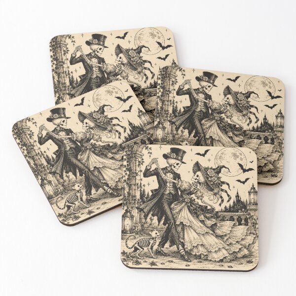 Item preview, Dancing Skeleton Couple – Vintage Gothic Romance designed and sold by Blink Art Studio.