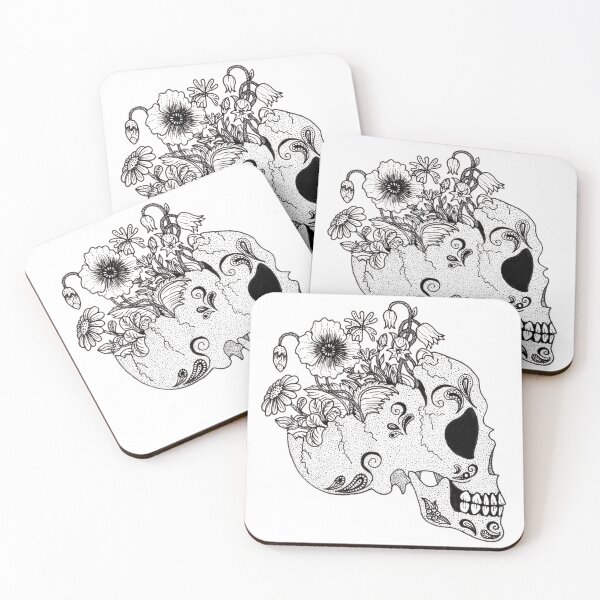 Item preview, Patterned Wildflower Cracked Skull designed and sold by IonaODesigns.