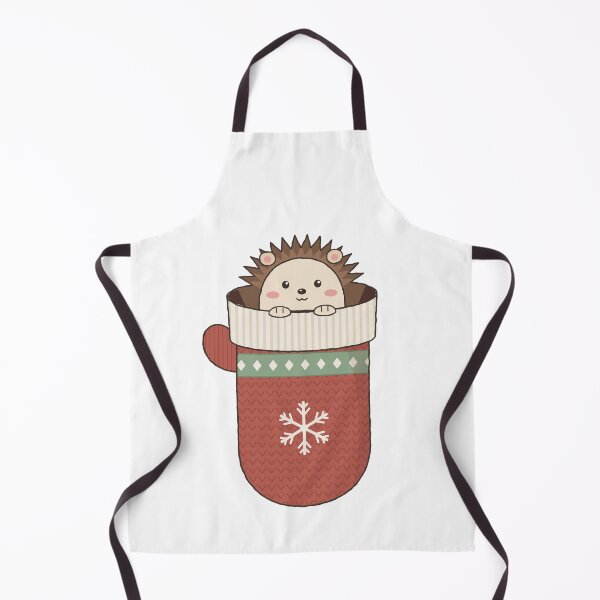Item preview, Cute Hedgehog Christmas Sticker – Kawaii Hedgehog in a Knitted Mitten Winter Gift designed and sold by Ideationing.