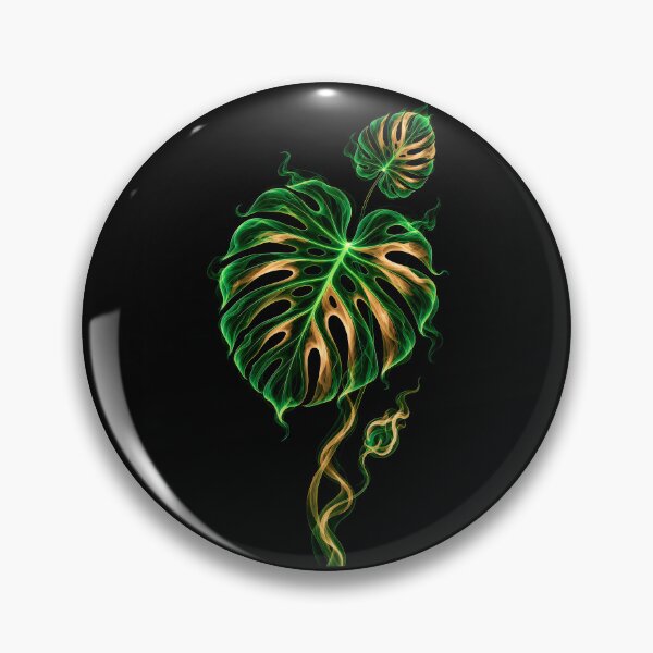 Item preview, Green and Gold Monstera Leaf - Tropical Botanical Art in Smoke designed and sold by Kek-Ina.