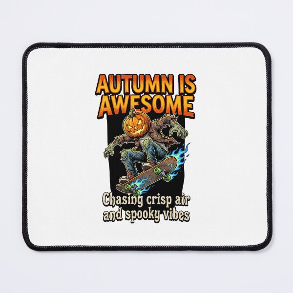 Item preview, Autumn Is Awesome Skateboarding Pumpkin Zombie Flames designed and sold by jeshands.