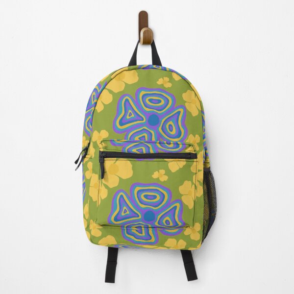 Item preview, Psychedelic Retro Olive & Mustard Floral designed and sold by wissal.studio.