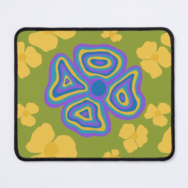 Item preview, Psychedelic Retro Olive & Mustard Floral designed and sold by wissal.studio.