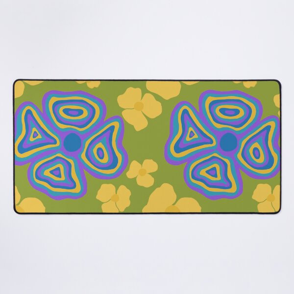 Item preview, Psychedelic Retro Olive & Mustard Floral designed and sold by wissal.studio.
