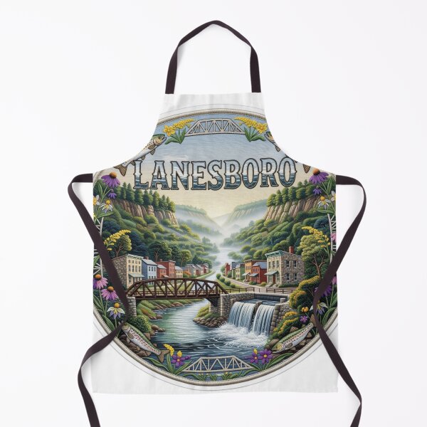 Item preview, Lanesboro Minnesota USA Bluff Country River Village Iron Bridge Embroidered Patch Sticker designed and sold by Imaginarium of Chaos falcon88 .