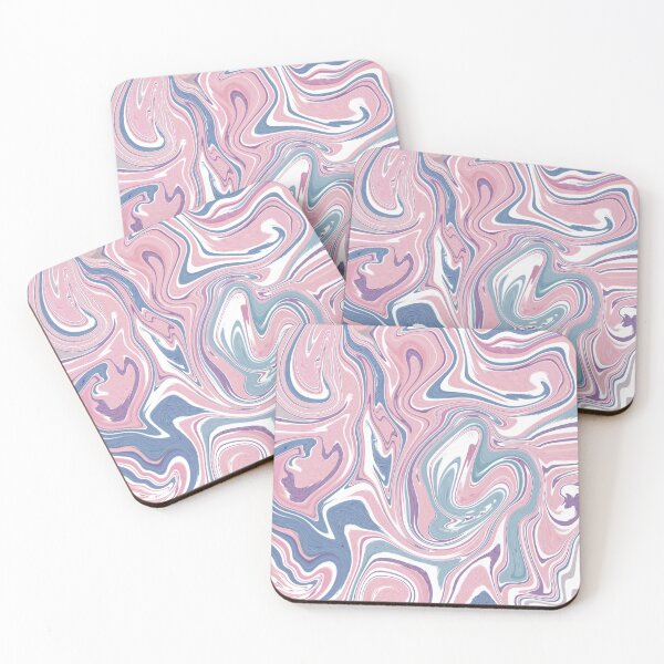 Item preview, Blush Pink Blue Marble – Elegant Lavender Fluid Abstract Art designed and sold by GemniShop.