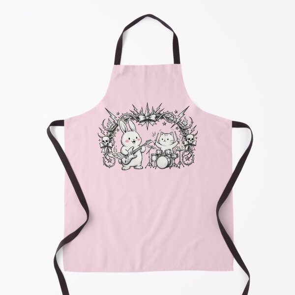 Item preview, Cute Rocker Bunny & Cat Band - Kawaii Heavy Metal Tattoo Art designed and sold by Driesman.