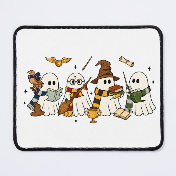 Item preview, Halloween Ghosts with Books and Magic Wands designed and sold by hoganpineda.