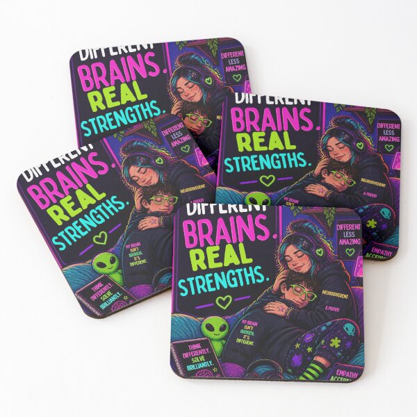 Item preview, Different Brains Real Strengths - Neurodivergent & Autism Pride  designed and sold by echotiyan.