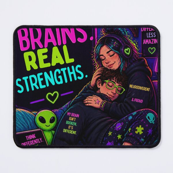 Item preview, Different Brains Real Strengths - Neurodivergent & Autism Pride designed and sold by echotiyan.