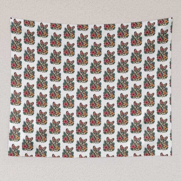 Item preview, French Bulldog Silhouette with Colorful Tropical Flowers - Perfect Gift for French Bulldog Lovers LIMITED EDITION designed and sold by dejan1471.