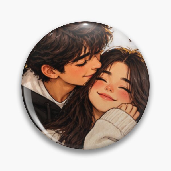 Item preview, Warmest Hug - Cute Romantic Couple Cheek Kiss Art designed and sold by ArtByKapil.