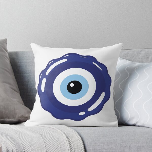 Aperçu de l'œuvre Symbole de l'œil maléfique bleu Nazar avec contour ondulé créée et vendue par FemmePod.