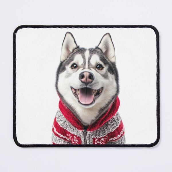 Item preview, Cute Siberian Husky in Christmas Sweater designed and sold by LuxChu.