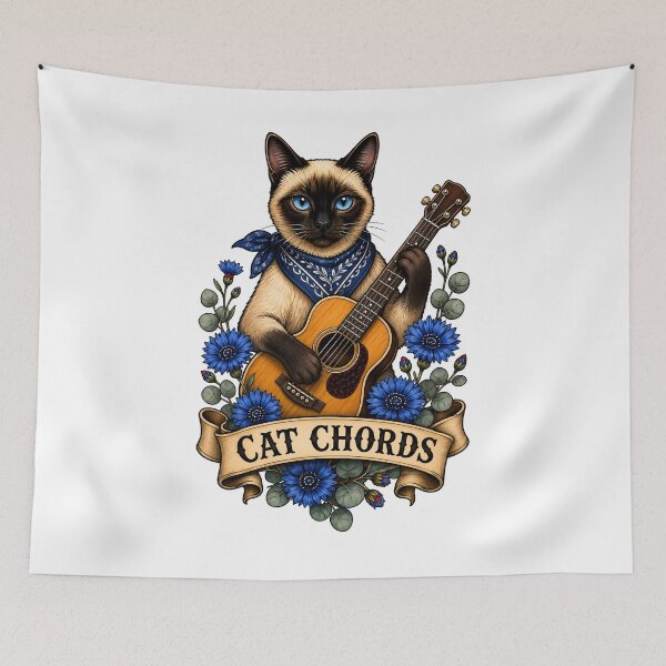Item preview, Cat Chords Acoustic Guitar Folk Music designed and sold by Old's Cool Cat Studio.
