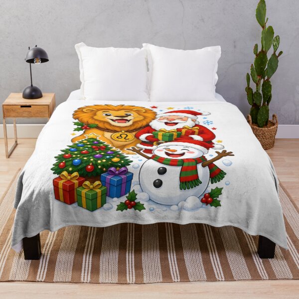 Item preview, Cute Leo Lion Santa Snowman Christmas designed and sold by Zodiac Celestial Art.
