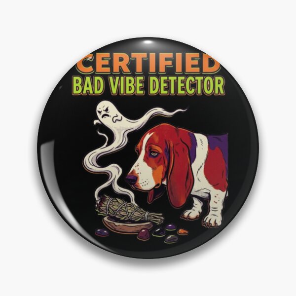 Item preview, Bad Vibe Detector Dog Witchy Basset Hound Funny Spiritual Dog Mom Gift, Sage Smudging Dog  designed and sold by FurRealStudioCo.