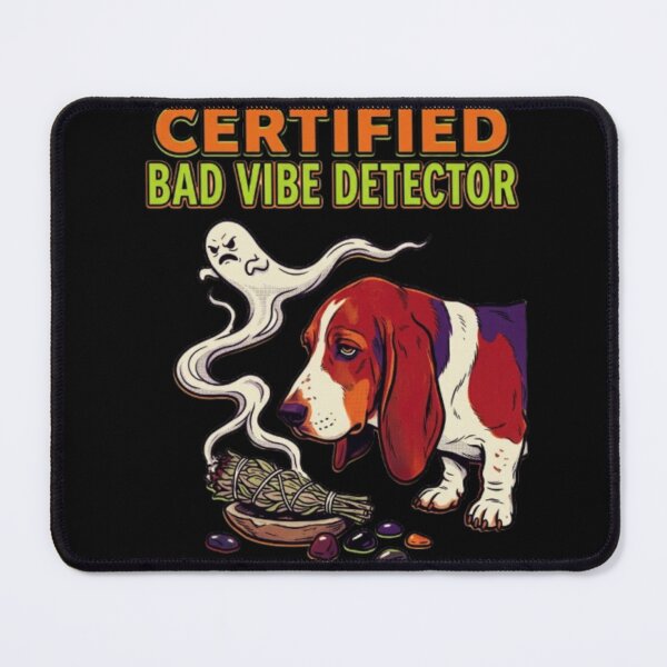 Item preview, Bad Vibe Detector Dog Witchy Basset Hound Funny Spiritual Dog Mom Gift, Sage Smudging Dog  designed and sold by FurRealStudioCo.