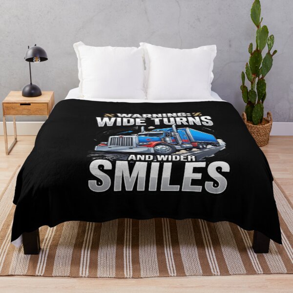 Item preview, Warning Wide Turns Wider Smiles Truck Driver designed and sold by AmeliaShirts.