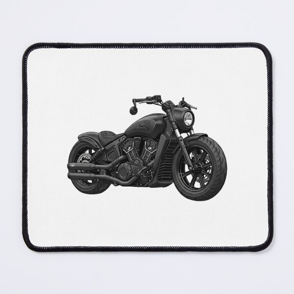 Item preview, Matte Black Indian Scout Bobber Cruiser Motorcycle Illustration designed and sold by kenny-joannie.