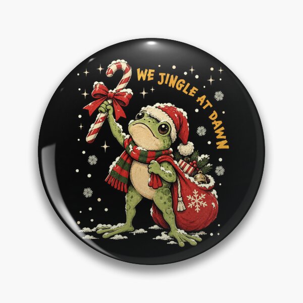 Item preview, We Jingle At Dawn Funny Christmas Frog Santa Hat Candy Cane designed and sold by elongatedjazz.