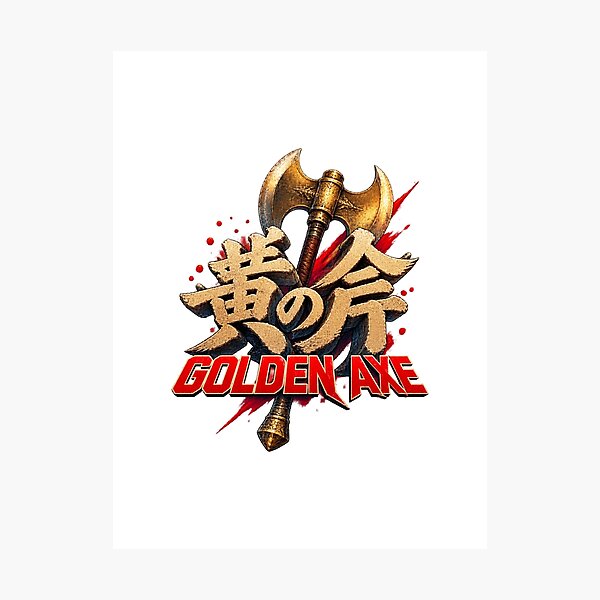 Item preview, Golden Axe Japanese Style Retro Fantasy Sword Illustration designed and sold by GoldCracka.