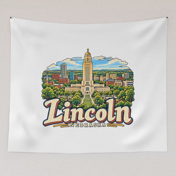 Item preview, Hand Drawn Lincoln Nebraska Travel Souvenir Landmark Gift designed and sold by MichaeIRellov.