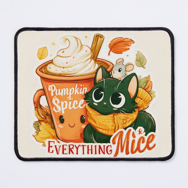 Item preview, Pumpkin Spice Everything Mice Kitten And Mouse designed and sold by ByNicoleSara.