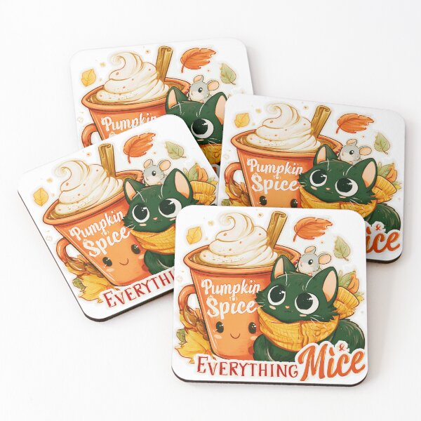 Item preview, Pumpkin Spice Everything Mice Kitten And Mouse designed and sold by PainterlyPlay.