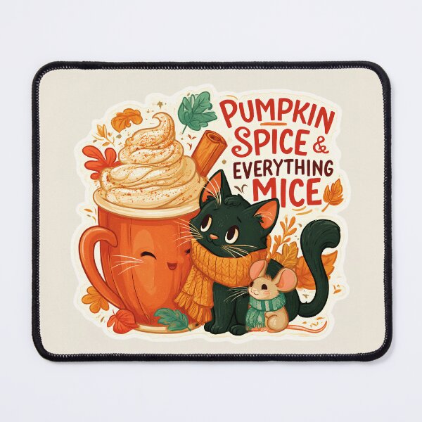 Item preview, Pumpkin Spice & Everything Mice Kitten And Mouse designed and sold by ByNicoleSara.