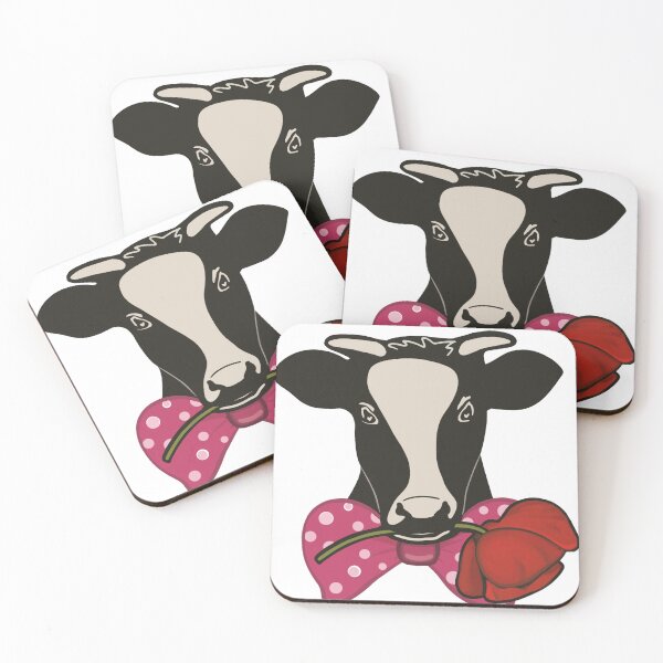 Item preview, Minimalist Elegant Cow with a Poppy designed and sold by FlickerMind.