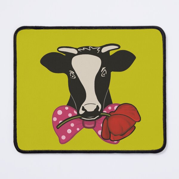 Item preview, Minimalist Elegant Cow with a Poppy designed and sold by FlickerMind.