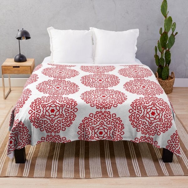 Item preview, Islamic Geometric Pattern Mandala Art-Red designed and sold by GrafecShop.