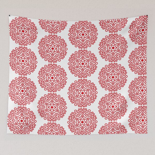 Item preview, Islamic Geometric Pattern Mandala Art-Red designed and sold by GrafecShop.