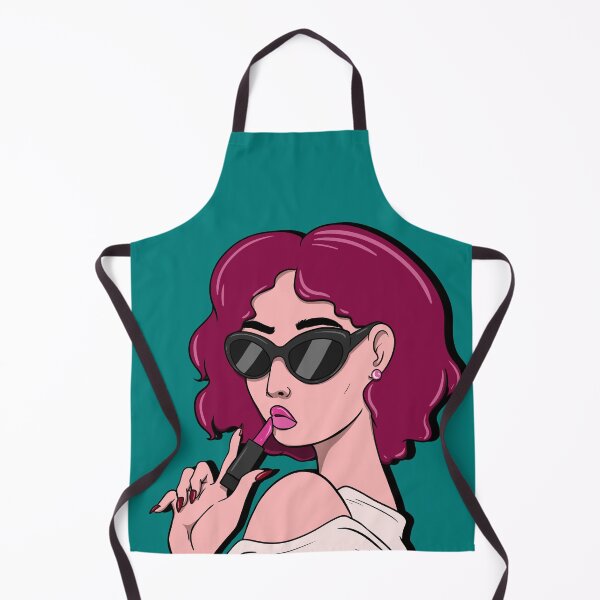 Item preview, Beautiful Woman Putting on Lipstick in Bright Colour designed and sold by avellis illustrations.