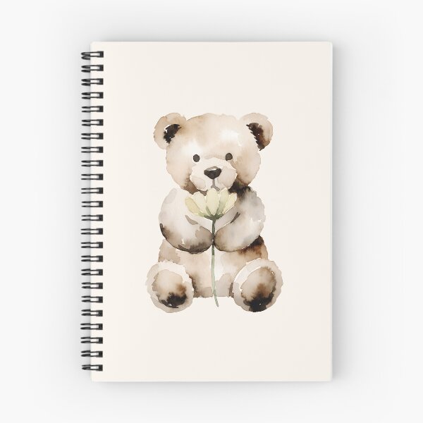 Item preview, Vintage Watercolor Teddy Bear Holding a Flower designed and sold by joymikim.