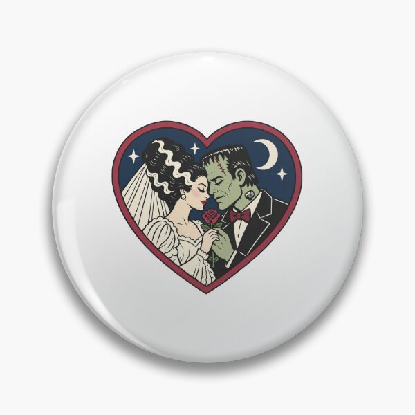 Item preview, Retro Frankenstein Monster Couple Heart designed and sold by Xarvidless.