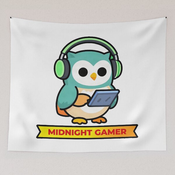 Item preview, Synthwave Gamer Barn Owl designed and sold by Arc2020.